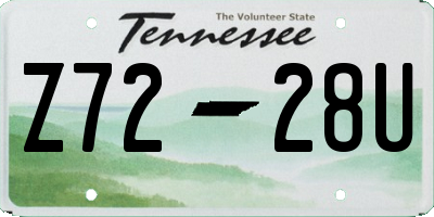 TN license plate Z7228U