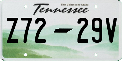 TN license plate Z7229V