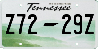 TN license plate Z7229Z