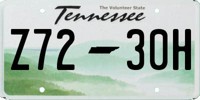 TN license plate Z7230H