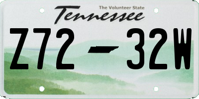 TN license plate Z7232W