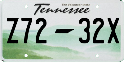 TN license plate Z7232X