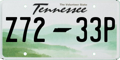 TN license plate Z7233P