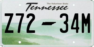 TN license plate Z7234M