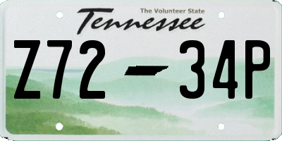 TN license plate Z7234P