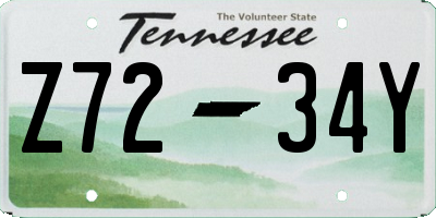 TN license plate Z7234Y