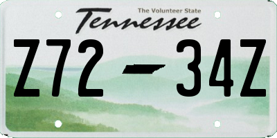 TN license plate Z7234Z