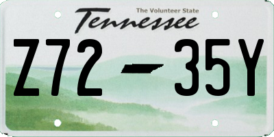 TN license plate Z7235Y