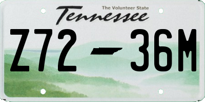 TN license plate Z7236M