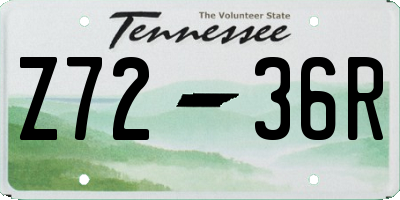 TN license plate Z7236R