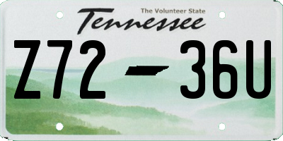 TN license plate Z7236U