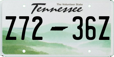 TN license plate Z7236Z