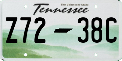 TN license plate Z7238C