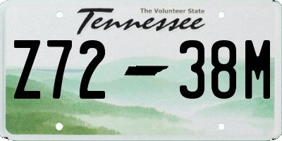 TN license plate Z7238M