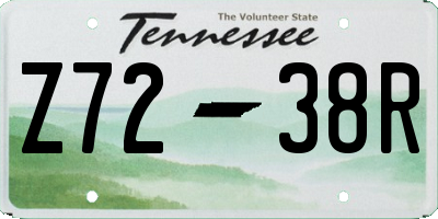 TN license plate Z7238R