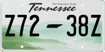 TN license plate Z7238Z