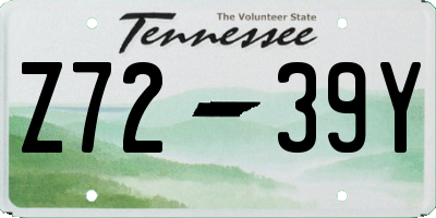 TN license plate Z7239Y