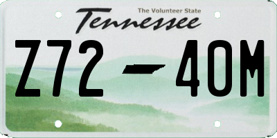 TN license plate Z7240M