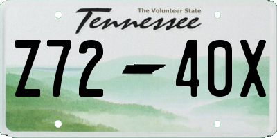 TN license plate Z7240X