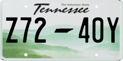 TN license plate Z7240Y