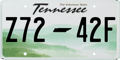 TN license plate Z7242F