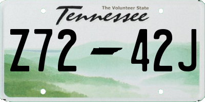 TN license plate Z7242J