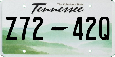 TN license plate Z7242Q