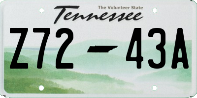 TN license plate Z7243A