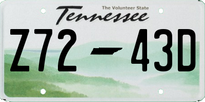 TN license plate Z7243D