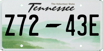 TN license plate Z7243E