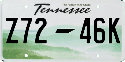 TN license plate Z7246K