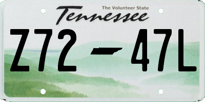 TN license plate Z7247L