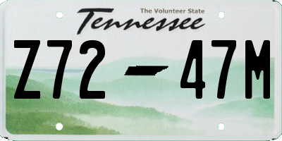 TN license plate Z7247M