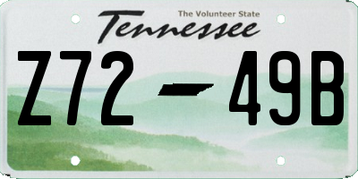 TN license plate Z7249B