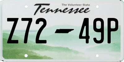 TN license plate Z7249P