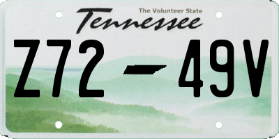 TN license plate Z7249V
