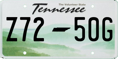 TN license plate Z7250G