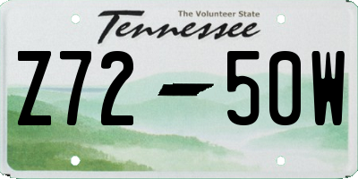 TN license plate Z7250W