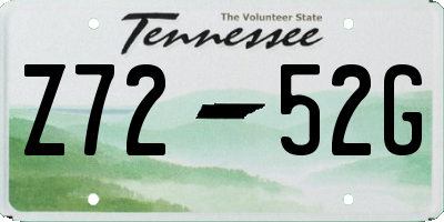 TN license plate Z7252G