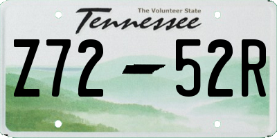 TN license plate Z7252R