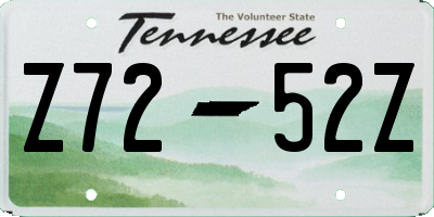 TN license plate Z7252Z