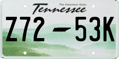 TN license plate Z7253K