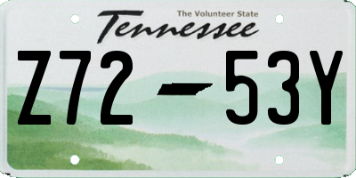 TN license plate Z7253Y