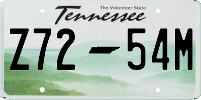 TN license plate Z7254M
