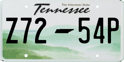 TN license plate Z7254P