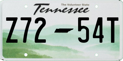 TN license plate Z7254T
