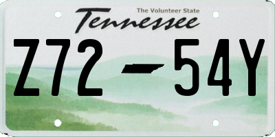 TN license plate Z7254Y