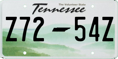 TN license plate Z7254Z