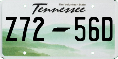 TN license plate Z7256D