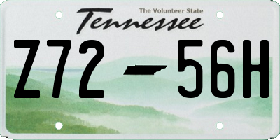 TN license plate Z7256H